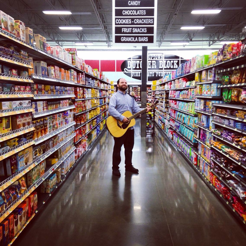 Casey Friedman, Oklahoma, musician, guitar, acoustic, Buy for Less, Grocery store, candy aisle, Casey & Minna, casey and minna